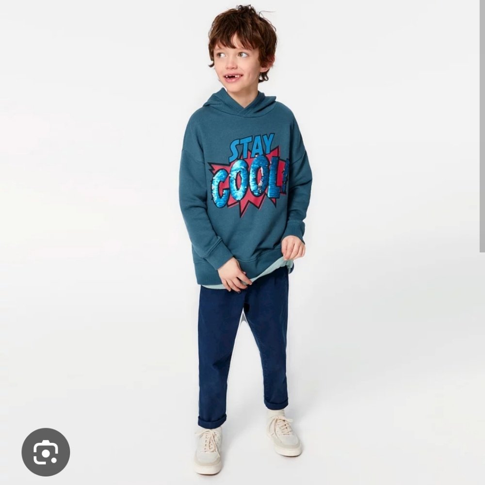 ZARA "STAY COOL" Hoodie WITH REVERSIBLE SEQUINS SIZE 7